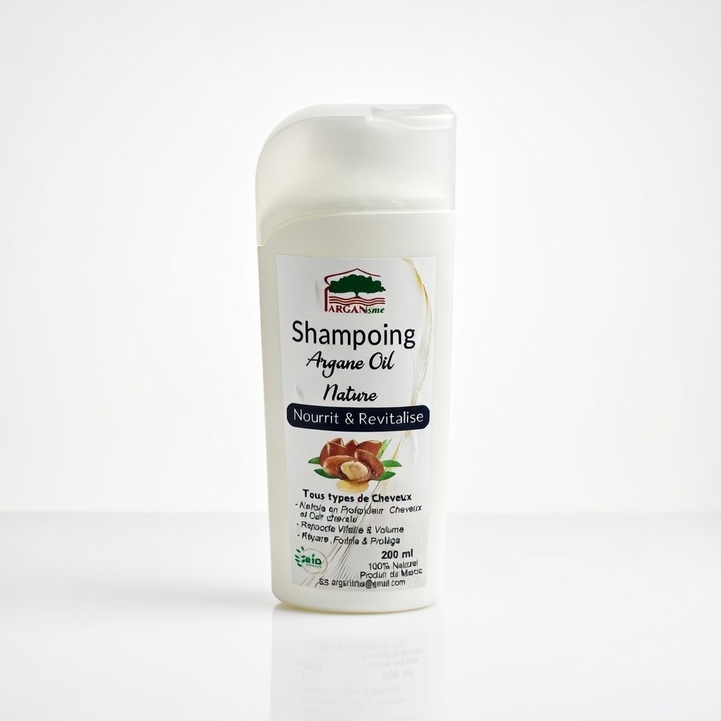 An Arganisme argan oil shampoo bottle